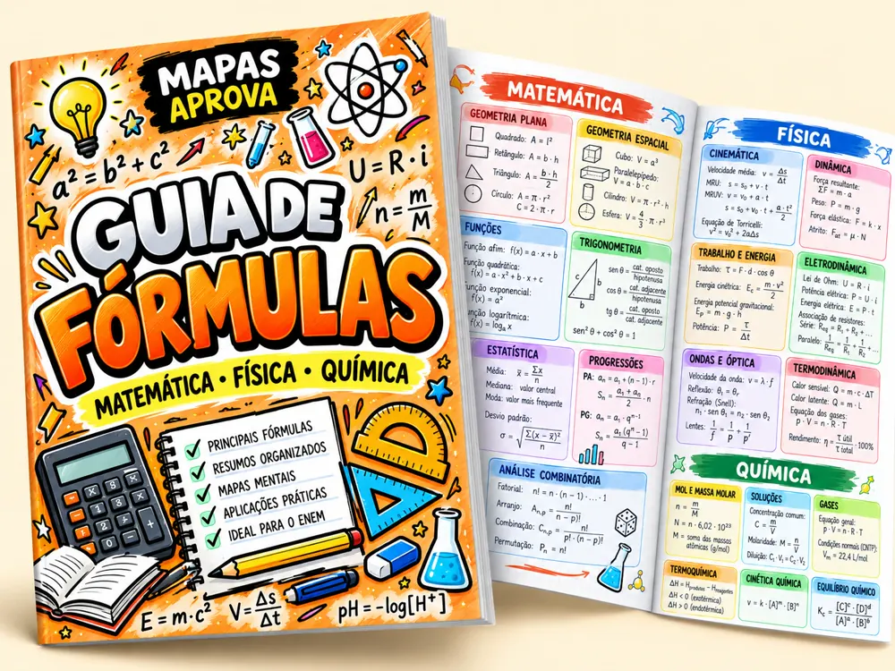 Apostila Guia de Fórmulas: Matemática, Física e Química