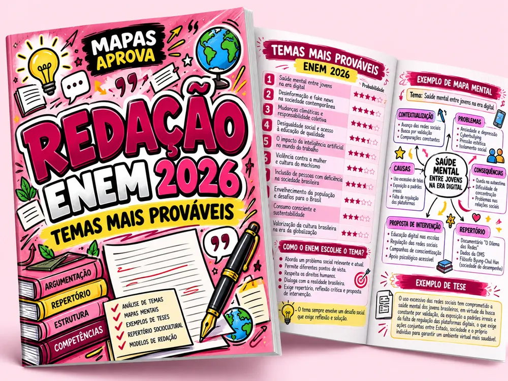 Apostila Redação ENEM 2026: temas mais prováveis